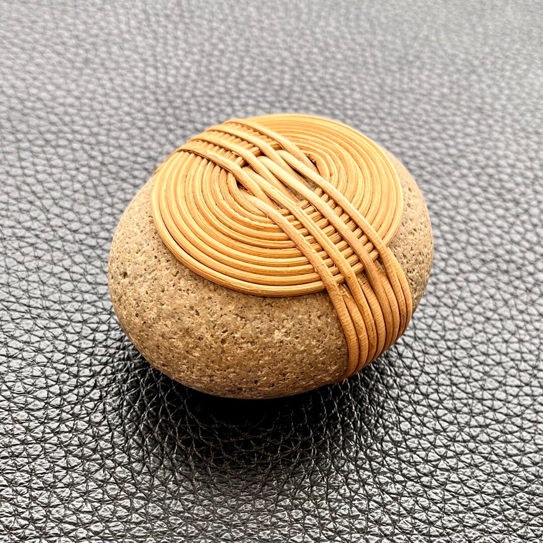 Cane Wrapped Rock Cane Wrapped Stone Zen Stone Wrapped Etsy