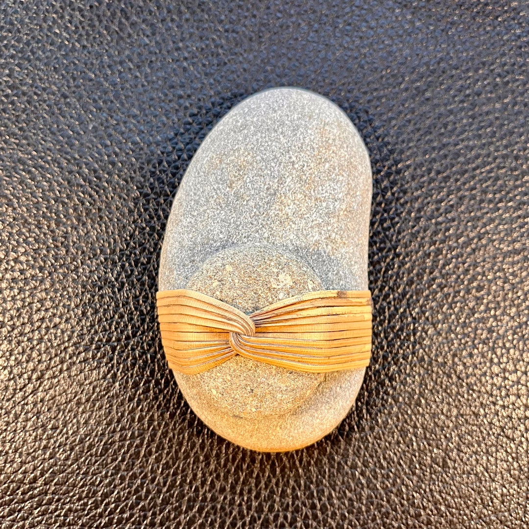 Cane Wrapped Stone Reed Wrapped Stone Zen Stone Wrapped Etsy