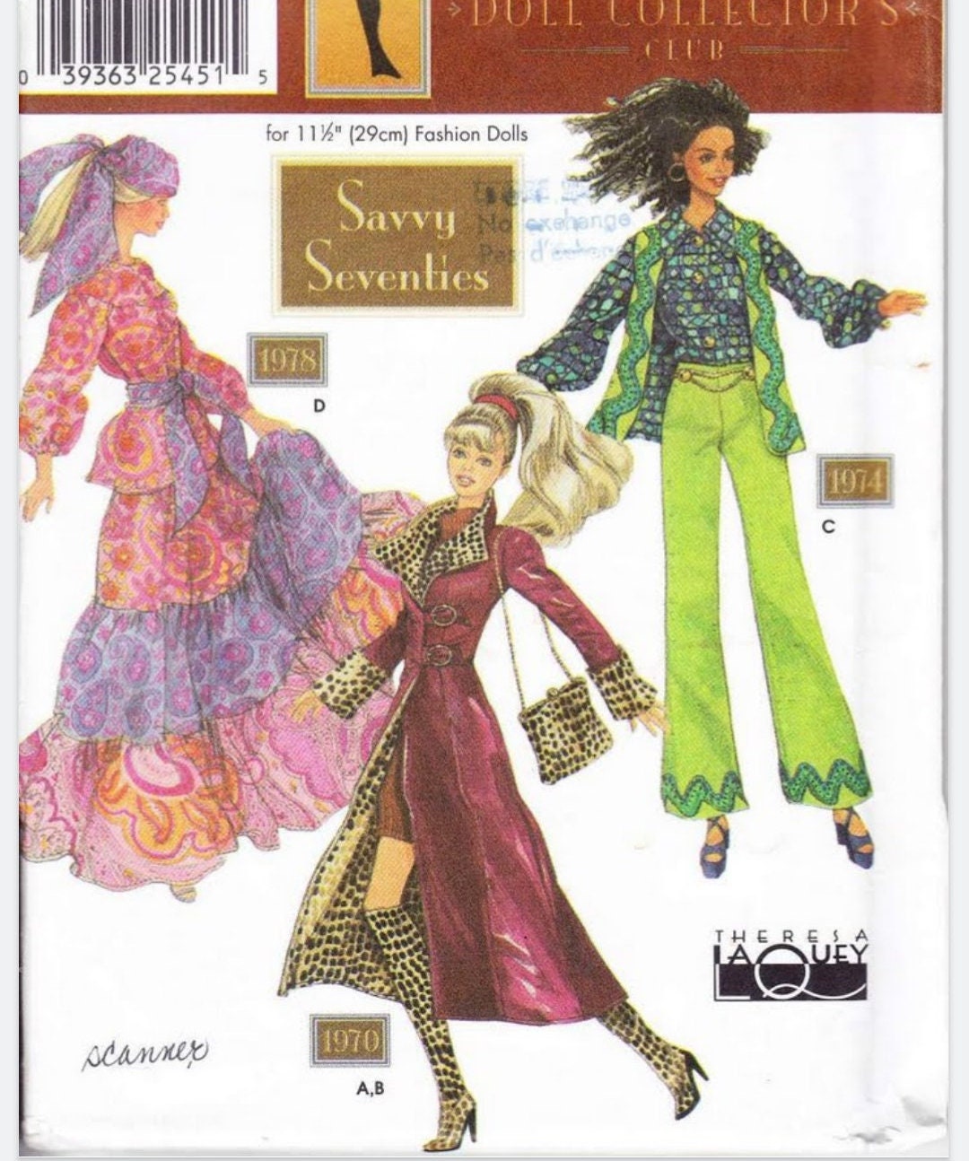Simplicity 9975 pattern for Barbie and friends