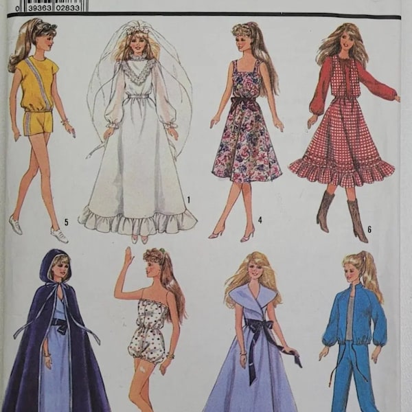 Simplicity #8333 Wardrobe for Barbie & Friends 11.5in Dolls PDF