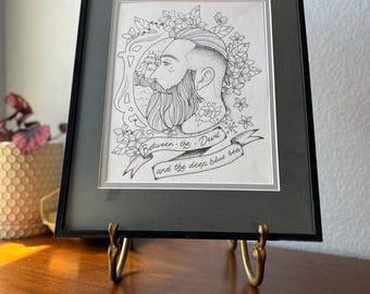 Le diable dans les vagues - Original encadré