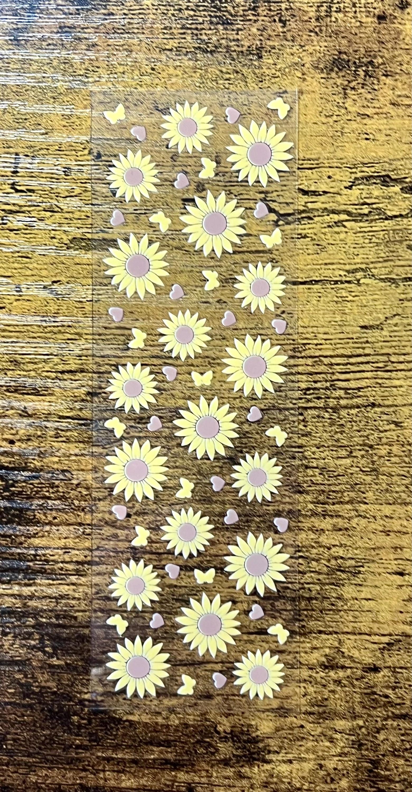 フローラルペンラップ ひまわり 蝶 (防水 UV DTF 転写) - Etsy 日本