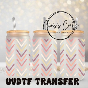 Emballage UVDTF motif flèche bohème pour boîte de 16 oz, gobelet en verre, prêt à poser, adhésif imperméable permanent, à ajouter sur une tasse