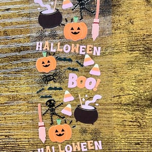 Halloween Pen Wrap: Boo Skeleton Design, Waterproof Adhesive