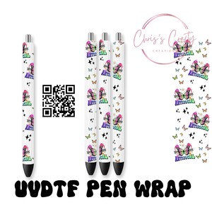 UVDTF Pen Wrap Antisozialer Schmetterling, Permanentkleber, wasserfest, einsatzbereit