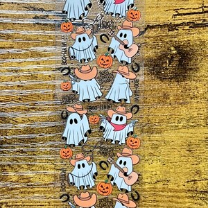 Pen Wrap Sticker: Halloween Cowboy Ghost (Waterproof, Permanent)