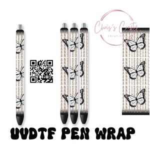 UVDTF Pen Wrap Leopard Antisozialer Schmetterling, Permanentkleber, wasserfest, einsatzbereit