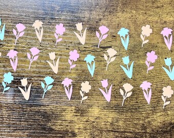 UVDTF Wrap Spring Pastel Flowers 16 oz Can Glass Mug Tumbler, Spring Flowers, Ready to apply, Permanent Waterproof Adhesive