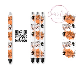 UVDTF Pen Wrap Halloween Spooky Vibes Pen Wrap, haftfertig, permanenter wasserdichter Klebstoff