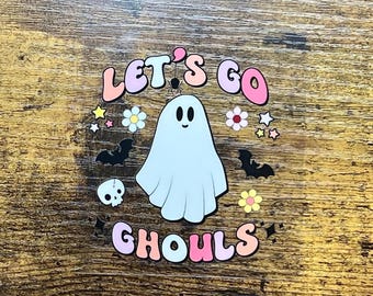 Halloween Ghost Decal: 16 oz Glass Can Wrap, Waterproof