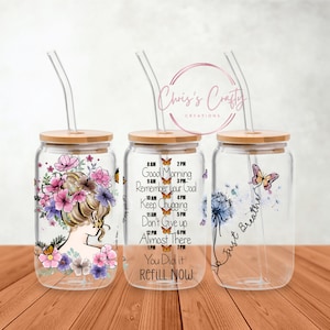 UVDTF Wrap Positive Quotes Motivation Just Breathe pour boîte de 16 oz, gobelet en verre, prêt à poser, adhésif imperméable permanent
