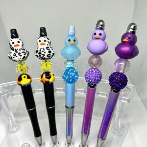3D Ente Perlenstift, Entenstift, Fun Pens Acrylperlen, Benutzerdefinierter Stift, einziehbarer Tintenstift, Geschenke für sie, Geschenke für Lehrer, Geschenke für Medizin