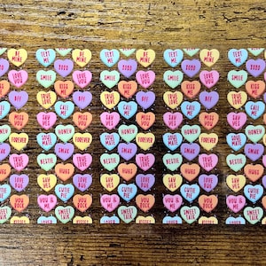 Cuori di conversazione di San Valentino con involucro per penna UVDTF, pronti per l'applicazione, adesivo permanente impermeabile