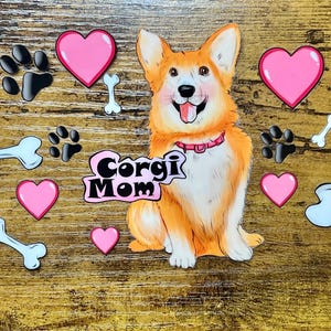 UVDTF Wrap Corgi Mom for 16oz Mug Tumbler, Dog Mom Wrap, Ready to apply, Gifts for Her, Permanent Waterproof Adhesive