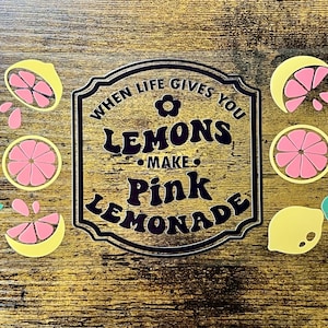 UVDTF Wrap Lemons You Make Pink Lemonade 16 oz Can Glass, Mug Tumbler, Ready to Apply Permanent Waterproof Adhesive