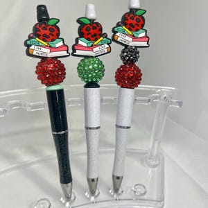 Kralenpen Teach Love Inspire, sarcastische pen, leuke pennen acrylkralen, aangepaste pen, intrekbare inktpen, afstuderen
