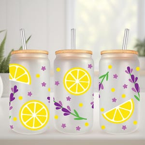 UVDTF Lemons or Lavender for 16oz Can Glass Mug Tumbler, Ready to Apply, Permanent Waterproof Adhesive image 7