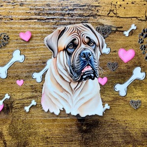 UVDTF Wrap English Mastiff 16oz Can Glass Wrap Mug Tumbler, Ready to Apply, Permanent Waterproof Adhesive