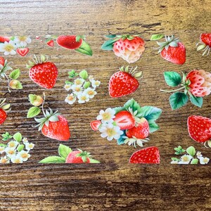UVDTF Wrap Strawberry for 16oz Can Glass Mug Tumbler, Ready to Apply, Permanent Waterproof Adhesive