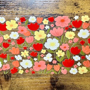 UVDTF Wrap Warm Floral Blossoms for 16oz Can Glass Mug Tumbler, Wildflower Wrap, Ready to Apply, Permanent Waterproof Adhesive