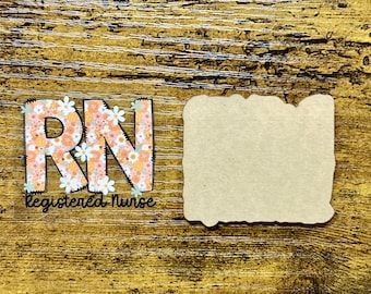 Badge Reel Blanks: Acrylic RN Retro UVDTF Decals - Craft Supplies