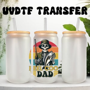 Sticker UVDTF Cool DAD pour boîte de 16 oz, gobelet et tasse en verre, cadeaux pour papa, prêt à poser, adhésif imperméable permanent