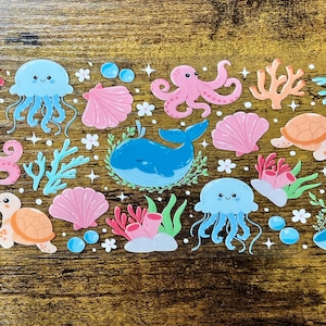 Ocean Animals UVDTF Wrap: 16oz Can Glass Mug Tumbler