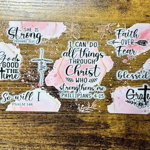 UVDTF Wrap Christian I Can Do all Things 16oz Can Glass Mug Tumbler, Christian Wrap, Ready to apply, Permanent Waterproof Adhesive