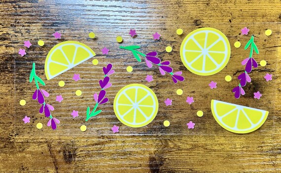 Lemon or Lavender Decal for 16oz Glass Tumbler: Waterproof, Permanent
