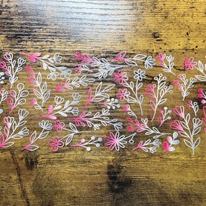UVDTF Wrap Pink Wild Flowers 16oz Can Glass Mug Tumbler, Ready to Apply, Permanent Waterproof Adhesive, Add on a Can Glass
