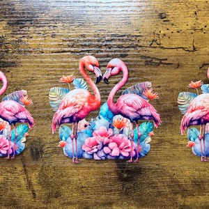 UVDTF Wrap Flamingo Tropical Floral 16 oz Can Glass Wrap Mug Tumbler, Ready to apply, Permanent Adhesive Waterproof