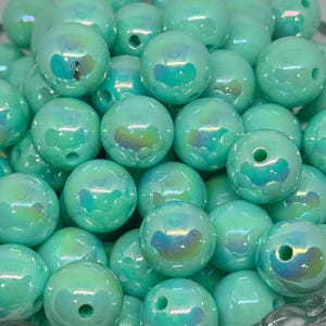 Acrylic Beads UV Mint 16mm, Acrylic Gumball Beads in Bulk, 16mm Beads, 16mm Bubble Gum Beads, DIY ideas