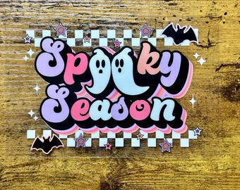 Spooky Season Ghost UVDTF Decal: Halloween Can Glass/Tumbler Wrap