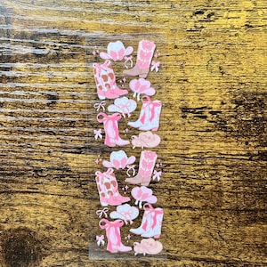 Pen Wrap Transfer: Glitter Cowgirl Boots and Hat (Waterproof Adhesive)