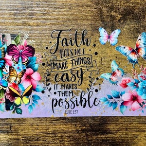 UVDTF Wrap Christian Faith Verse 16oz Can Glass Mug Tumbler, Christian Wrap, Ready to apply, Permanent Waterproof Adhesive