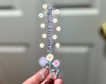 UVDTF Wrap Please Stop Talking Funny Saying Flower for Pen, Metal Glitter Pens, Funny Sarcastic Wrap, Permanent Adhesive Waterproof