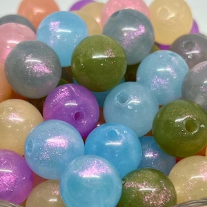Bubble Gum Acrylic Beads: Chunky Glitter Craft Supplies (16mm)