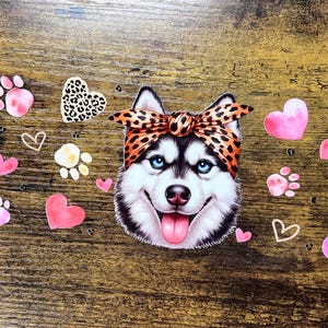 UVDTF Wrap Cute Husky 16 Unzen Dose Glas Wrap, Becher Becher, Hundemama, gebrauchsfertig, permanent klebend, wasserdicht