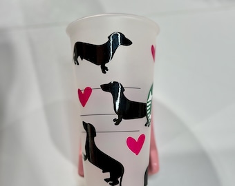 Dachshund Wiener Dog Tumbler 24oz, Plastic Tumbler, Wiener Dog Cup, Dog Mom Dad, Gift ideas