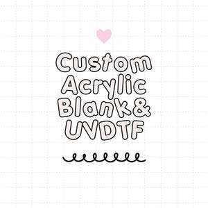 Custom Acrylic Blank UVDTF Decal Set, DIY Badge Reels, Keychain Blank, Unfinished Badge Reel, Badge Reel Blanks