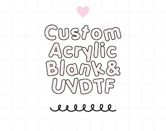Custom Acrylic Blank UVDTF Decal Set, DIY Badge Reels, Keychain Blank, Unfinished Badge Reel, Badge Reel Blanks