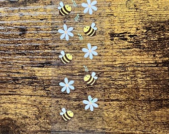 UVDTF Pen Wrap Cute Bee Daisy, Bee Pen Wrap, Pen Wrap, Ready to apply, Permanent Adhesive Waterproof