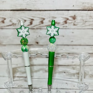 Beaded Snowflake Pen: Fun Acrylic Retractable Ink Pen
