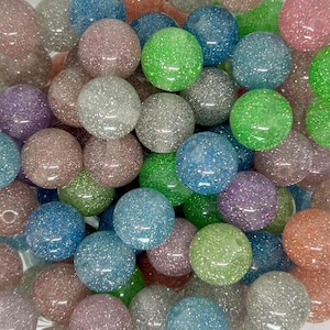 Cuentas de chicle gruesas de 16 mm, mezcla de cuentas acrílicas con purpurina para bolígrafos de cuentas DIY