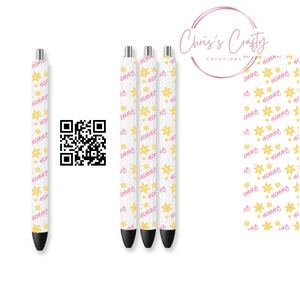 UVDTF-pennenwikkel Mommy Yellow Flowers, permanente lijm, waterdicht, klaar voor gebruik