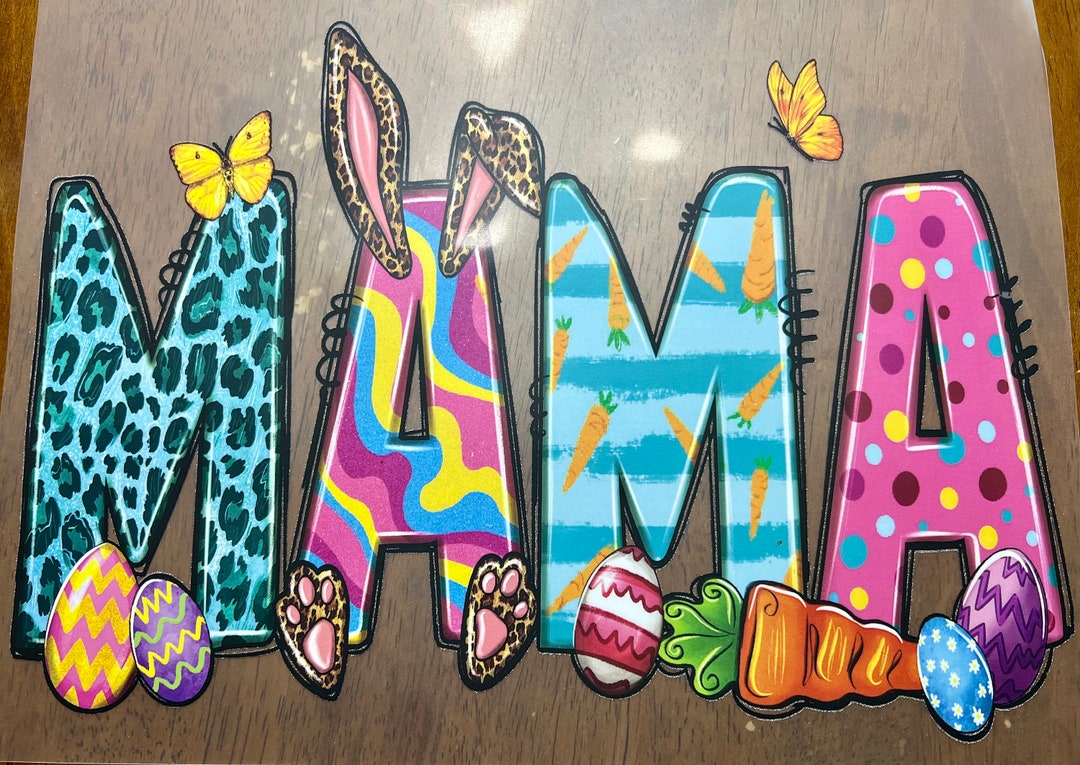 Leopard Mama Screen Print Transfer Ready to Press Colorful Easter DTF ...