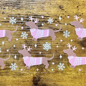 Reindeer Dachshund UVDTF Wrap | Weiner Dog Christmas Decal | Ready to Apply Waterproof Sticker