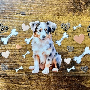 UVDTF Wrap Aussie Dog 16oz Can Glass Mug Tumbler, Dog mom, Gift for her, Ready to apply, Permanent Adhesive, Waterproof, Add on a Cup