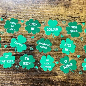 UVDTF WRAPS St. Patrick Clover Conversation Bundle 4er-Set für 16 Unzen Becher Becher, auftragsfertig, permanenter wasserdichter Klebstoff