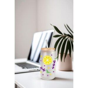 UVDTF Lemons or Lavender for 16oz Can Glass Mug Tumbler, Ready to Apply, Permanent Waterproof Adhesive image 5